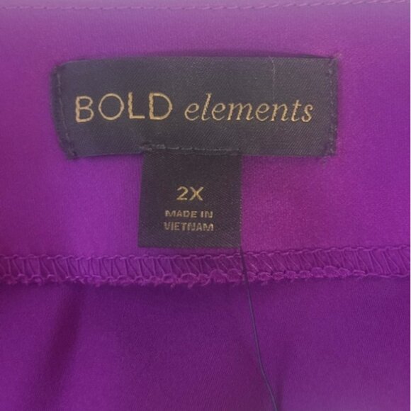 Bold Elements One Shoulder Shirt Womens 2X Purple New Silky - Picture 5 of 8